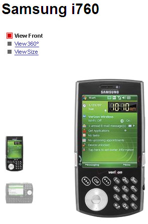 Samsung i760 flash capture